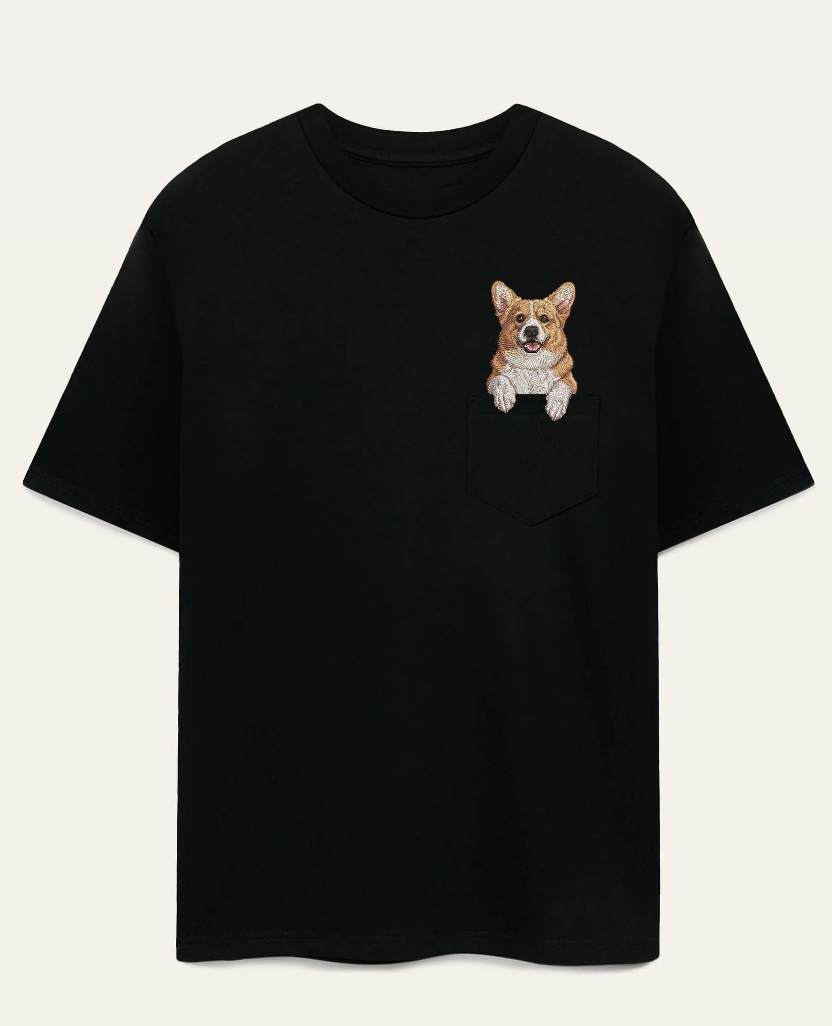 Koszulka z haftem Corgi 2025