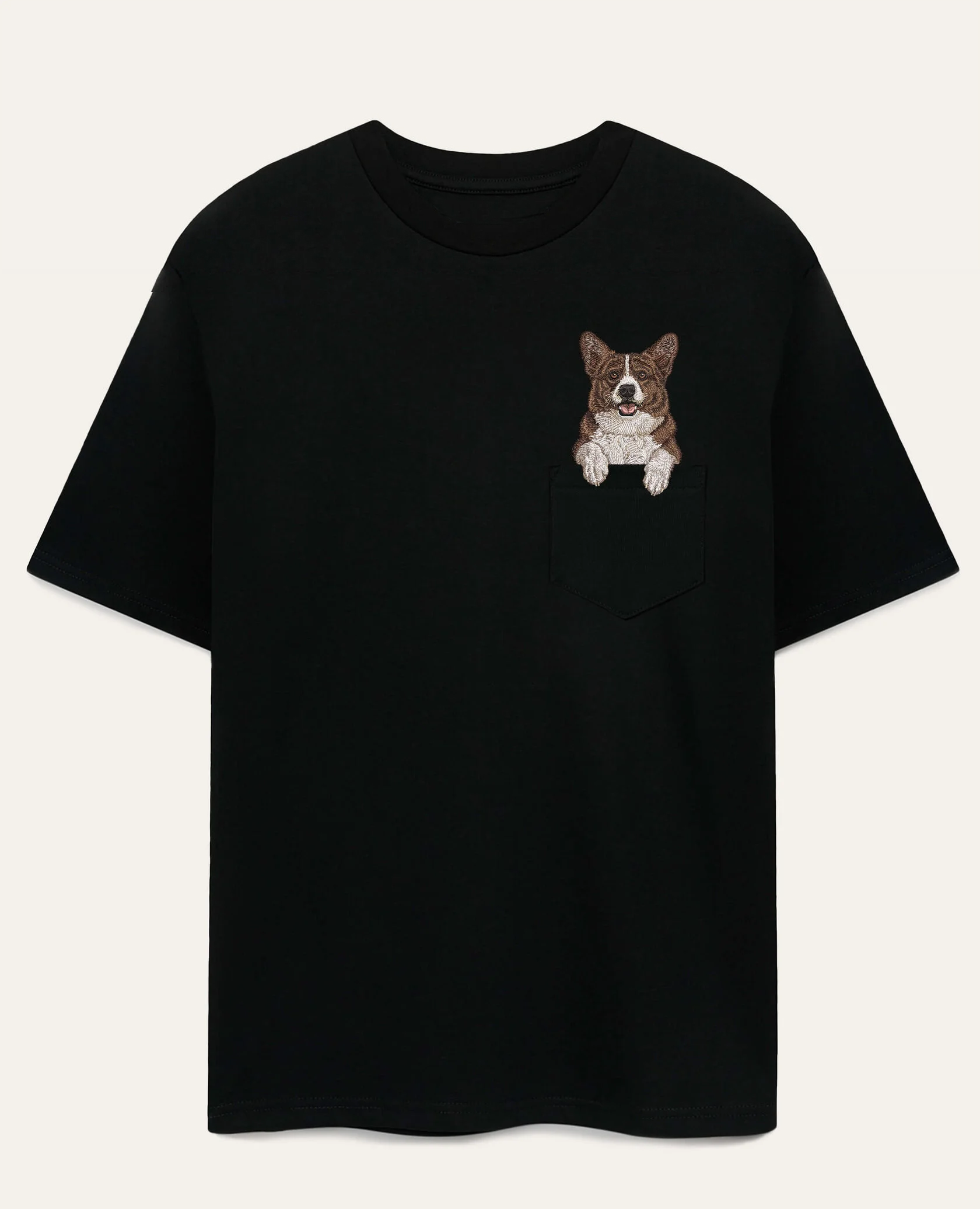 Koszulka z haftem Corgi Cardigan 2025