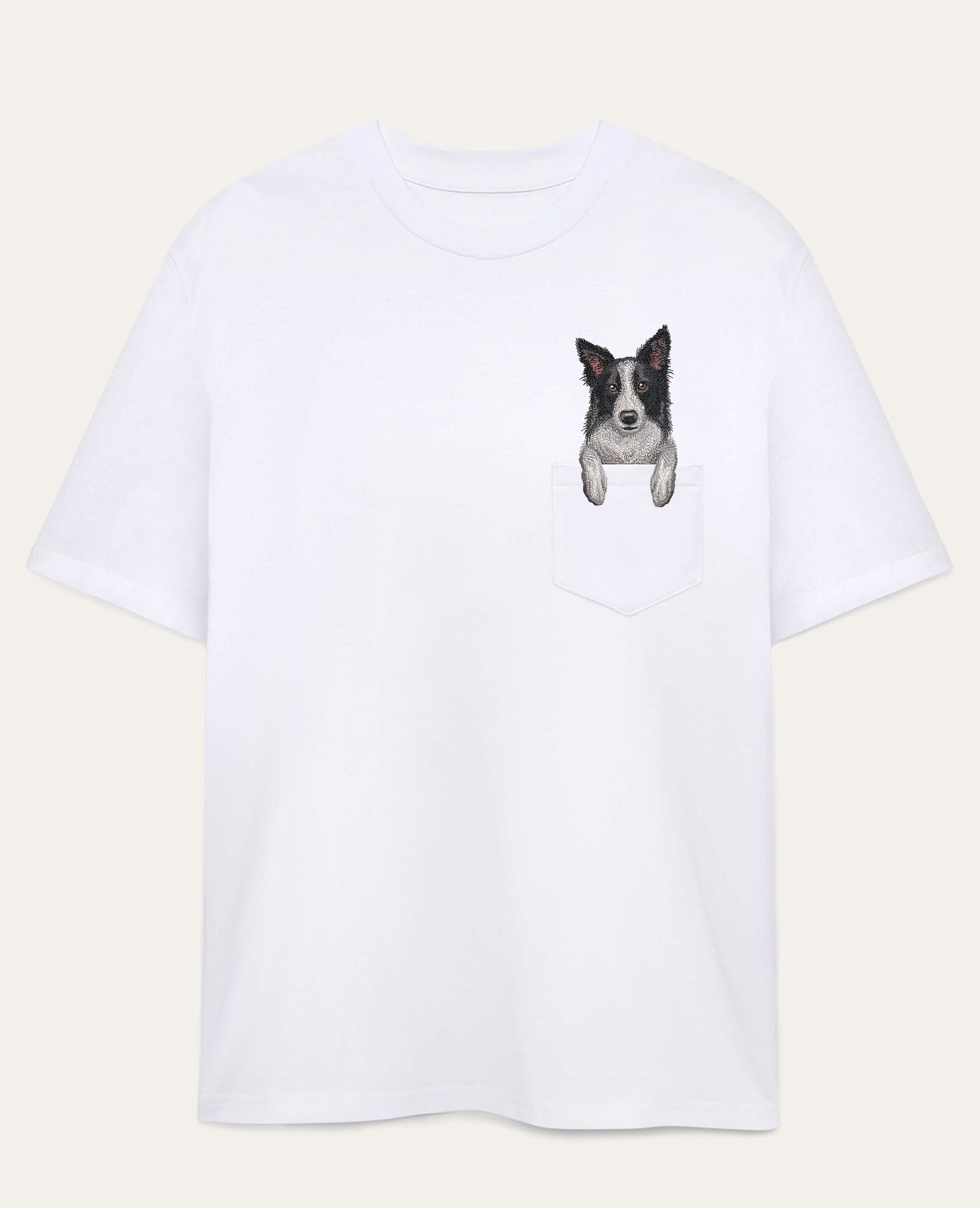 Koszulka z haftem Border collie (czarny)