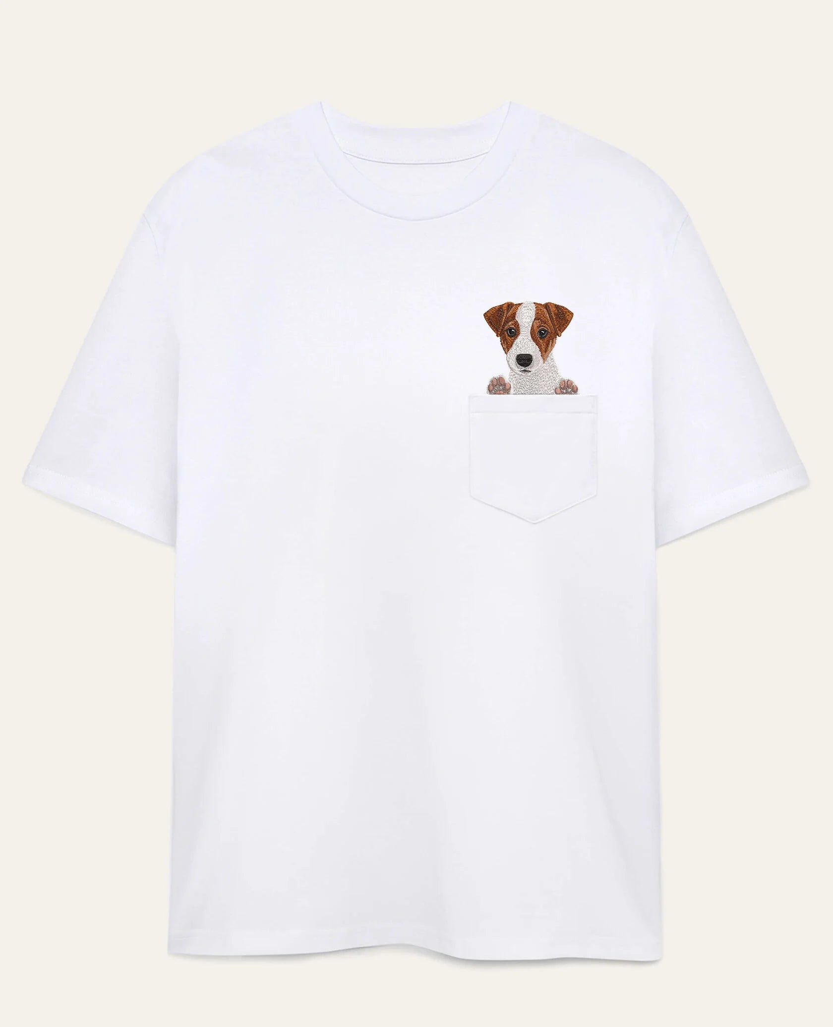 Koszulka z haftem Jack Russell terrier (brązowy)