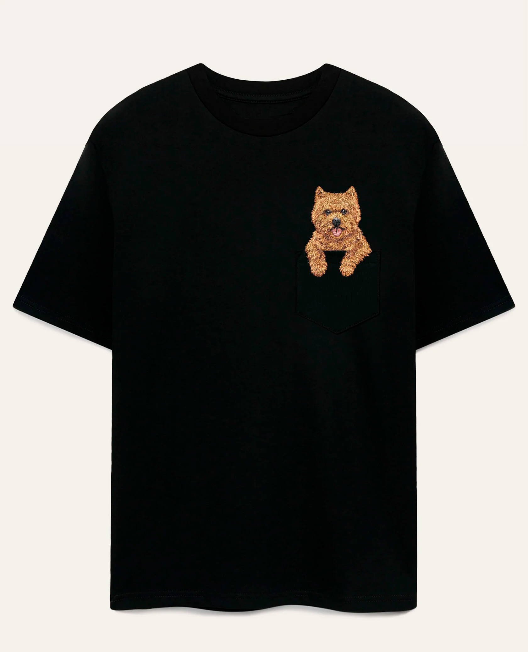 Koszulka z haftem Norwich terrier (rudy)