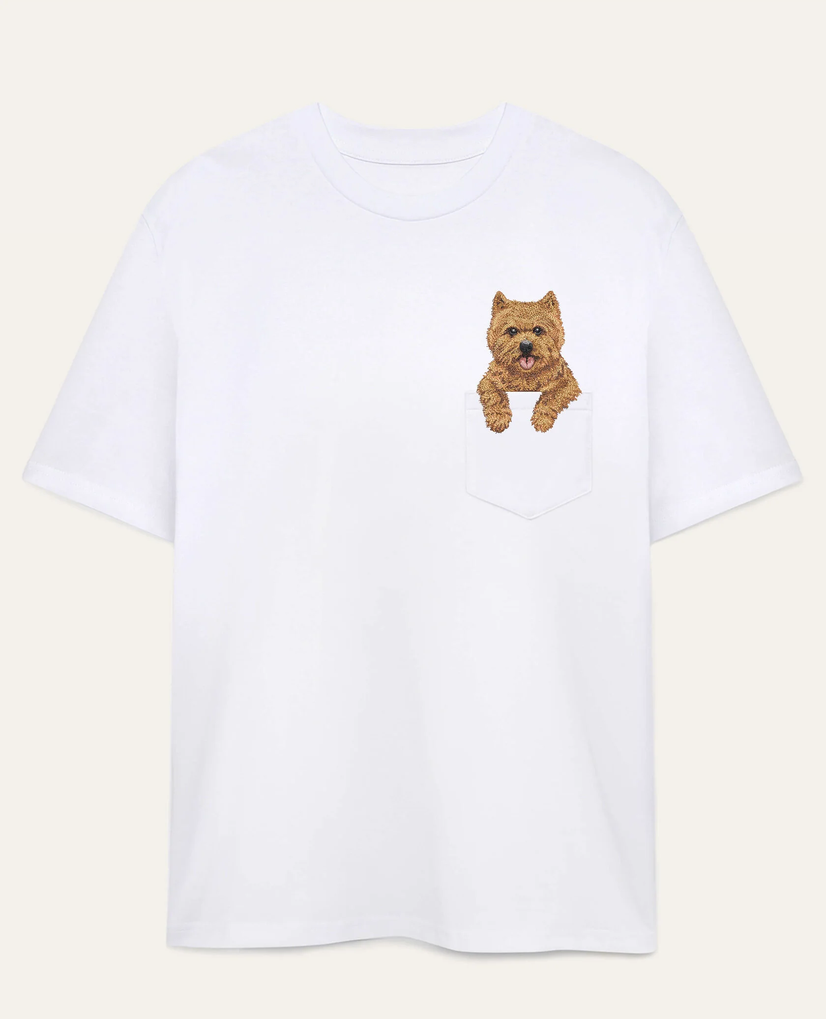 Koszulka z haftem Norwich terrier (rudy)