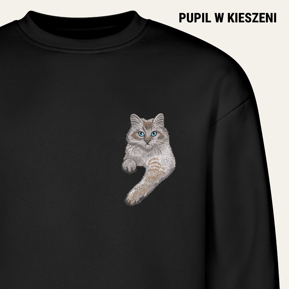 Kot neva masquerade – bluza z haftem, czarna