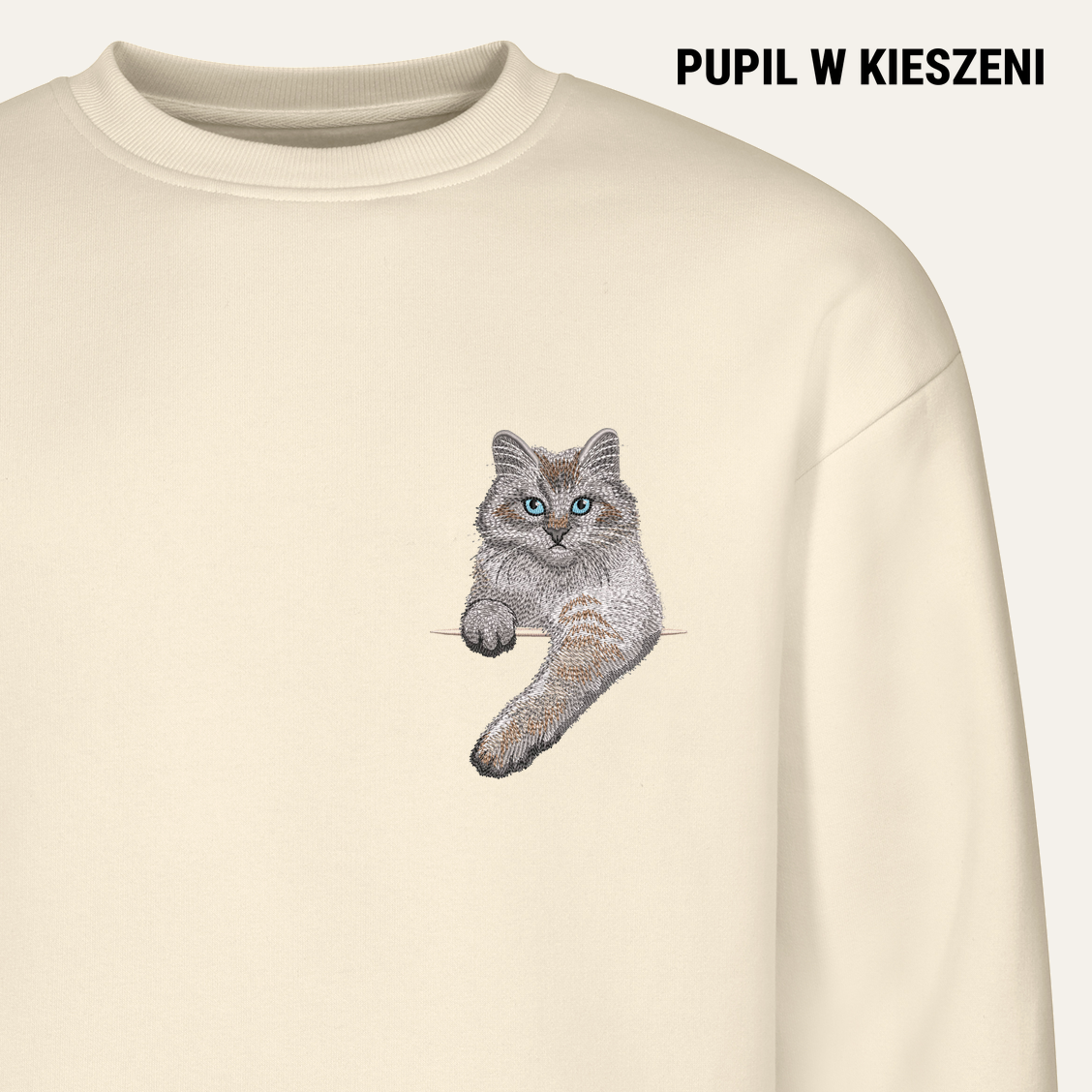 Kot neva masquerade – bluza z haftem, piaskowa