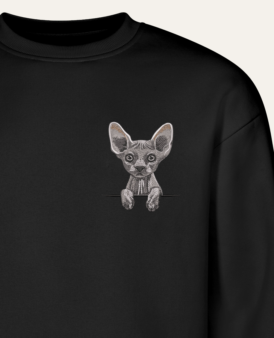 Sfinks (szary) – bluza z haftem, czarna