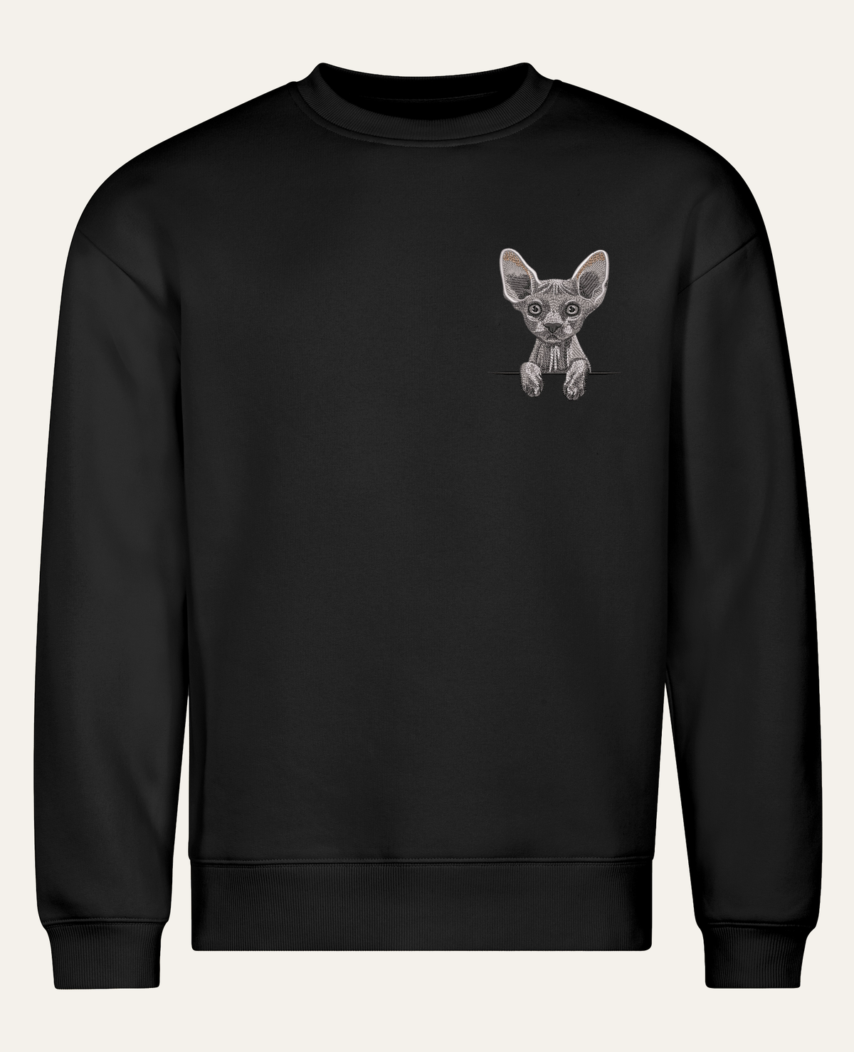 Sfinks (szary) – bluza z haftem, czarna