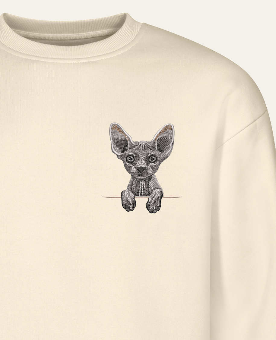 Sfinks (szary) – bluza z haftem, piaskowa