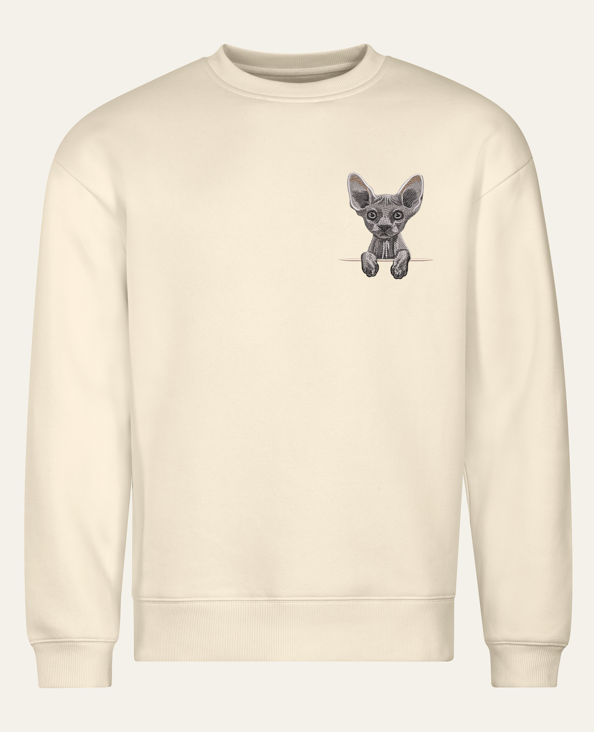 Sfinks (szary) – bluza z haftem, piaskowa