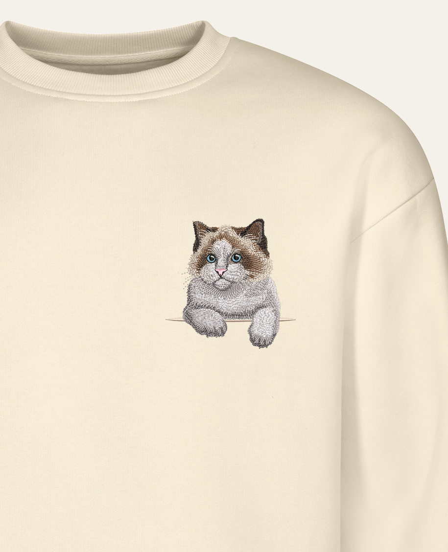 Ragdoll – bluza z haftem, piaskowa