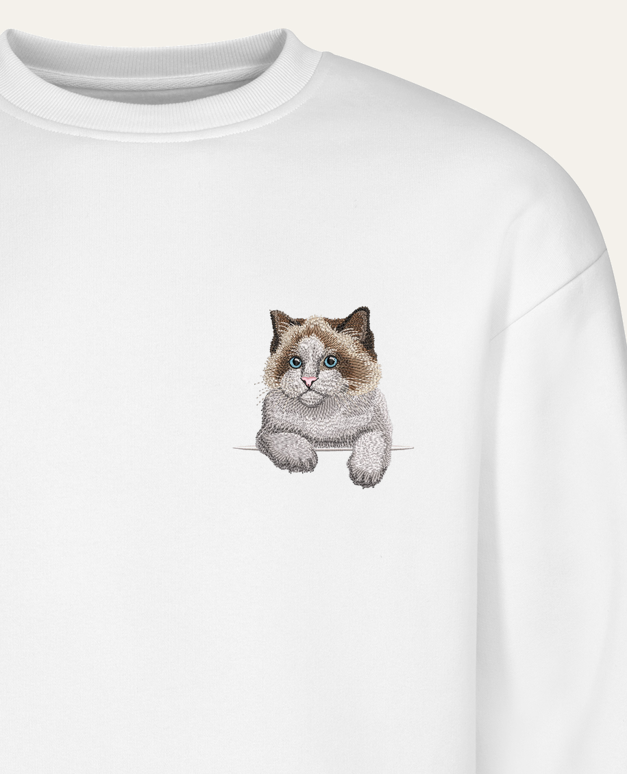 Ragdoll – bluza z haftem, piaskowa