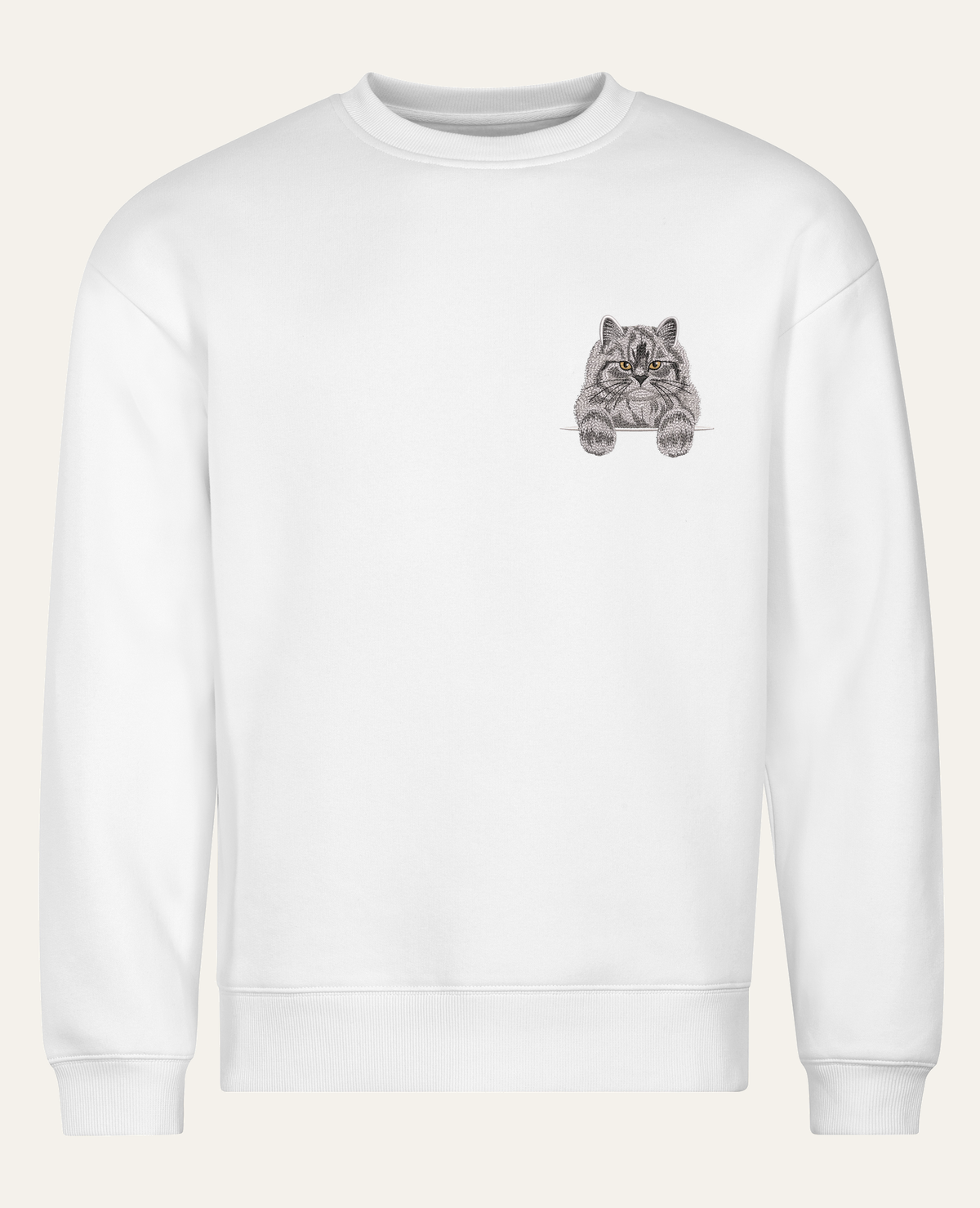 Kot perski – bluza z haftem, biała