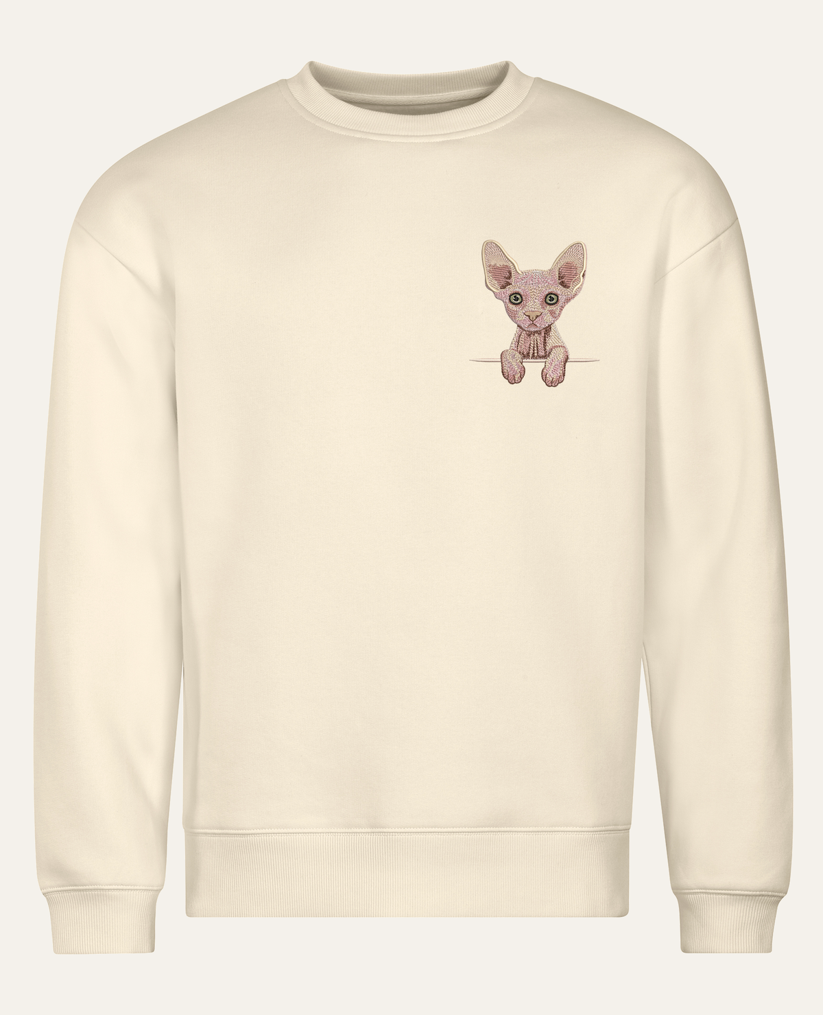 Sfinks (kremowy) – bluza z haftem, piaskowa
