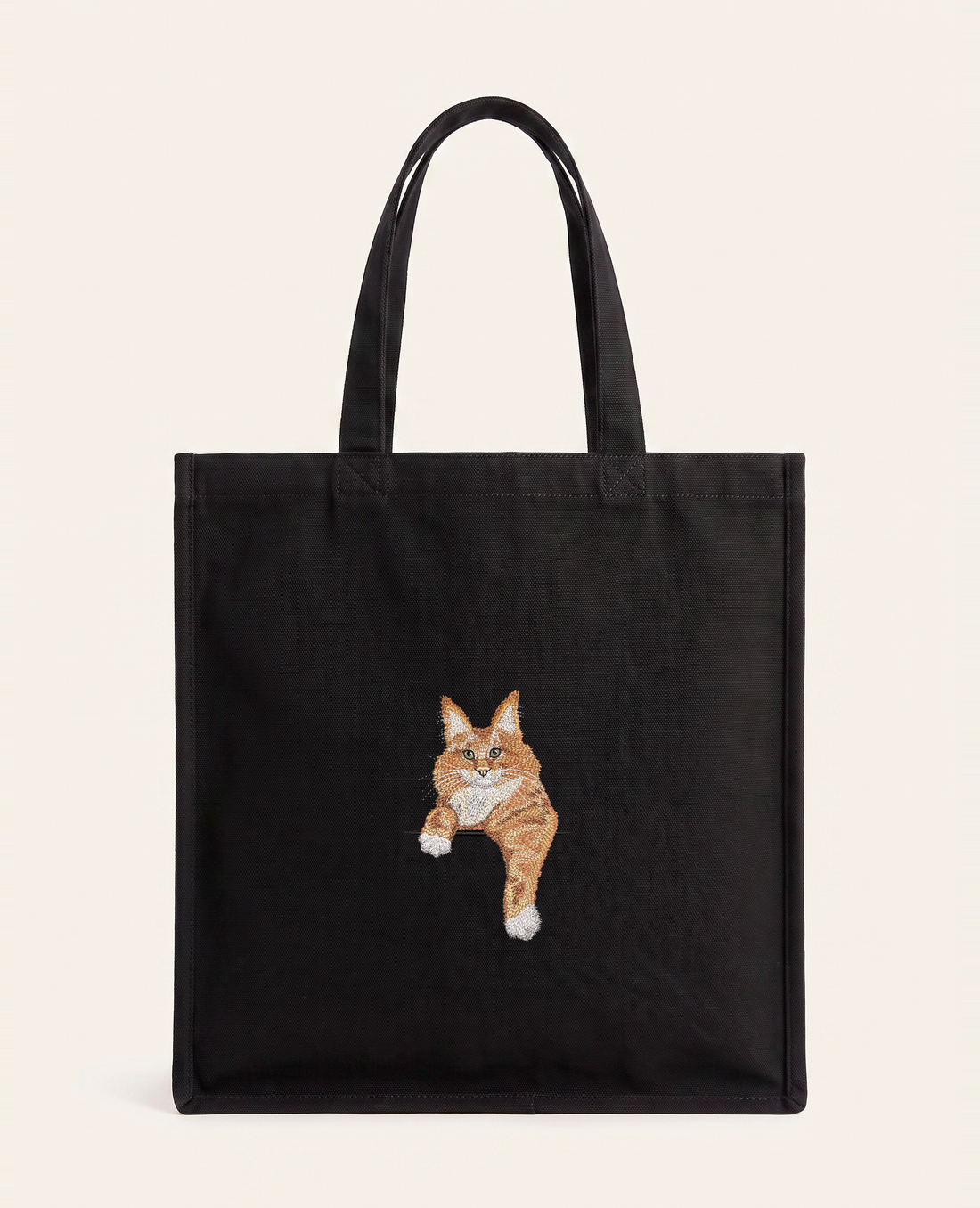 Maine coon (rudy) – torba z haftem, piaskowa