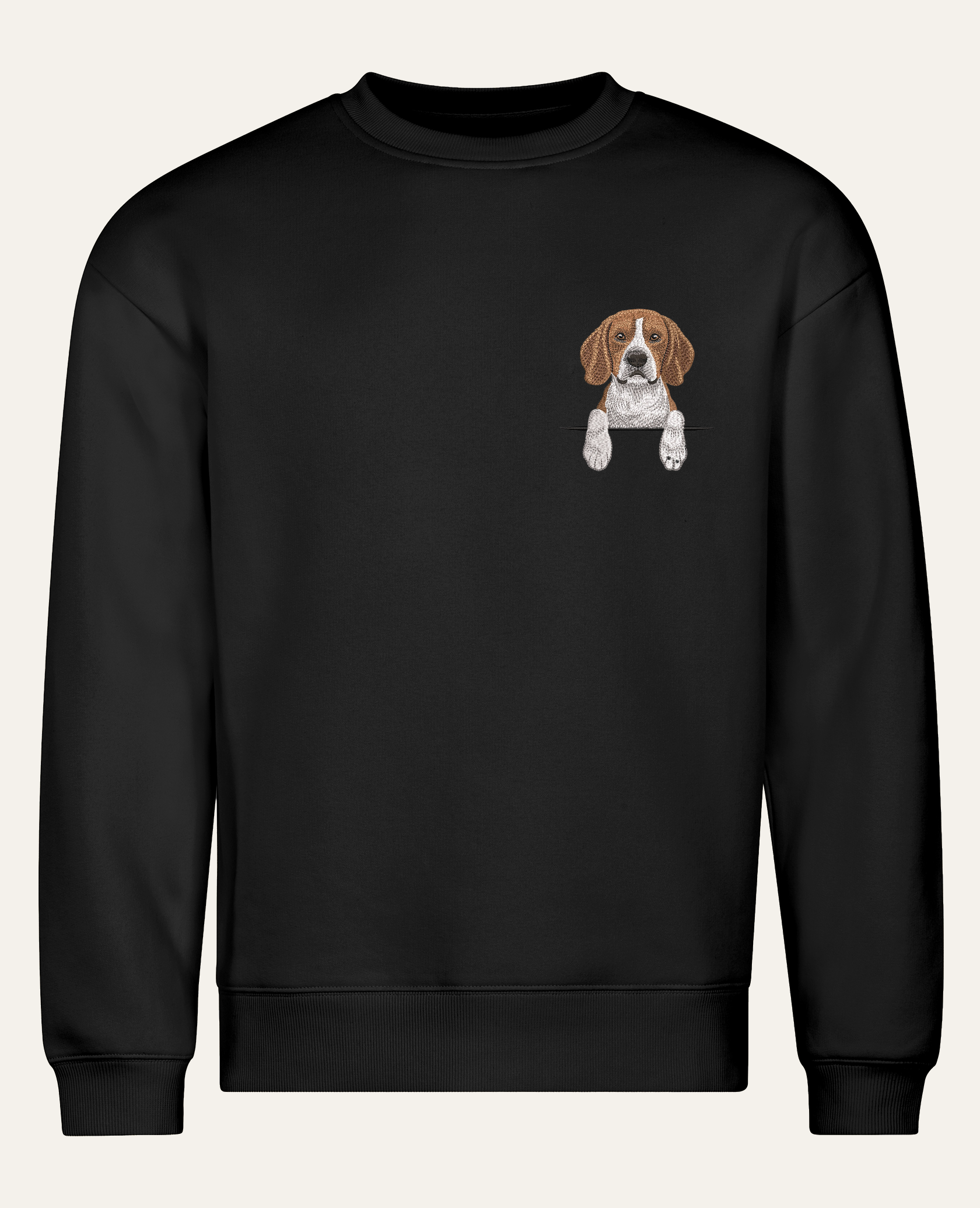 Beagle – bluza z haftem, czarny, cała sylwetka