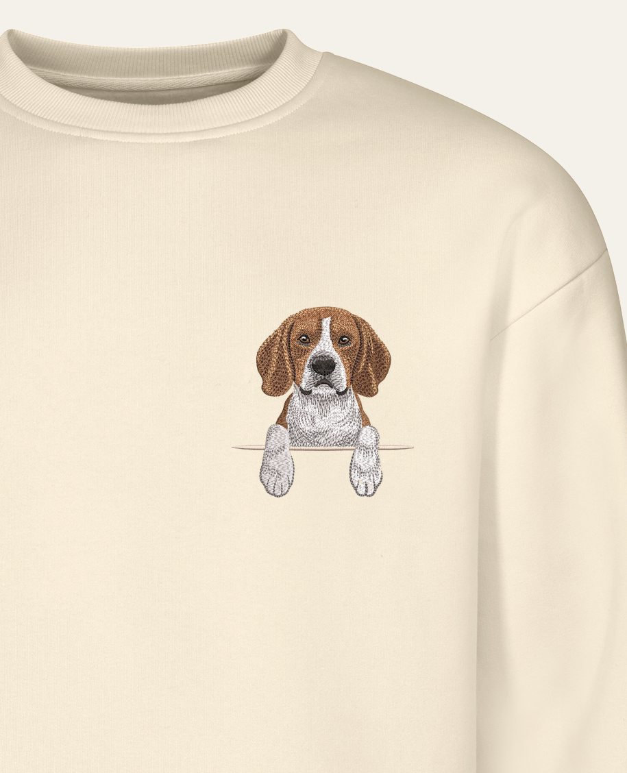 Beagle – bluza z haftem, piaskowy