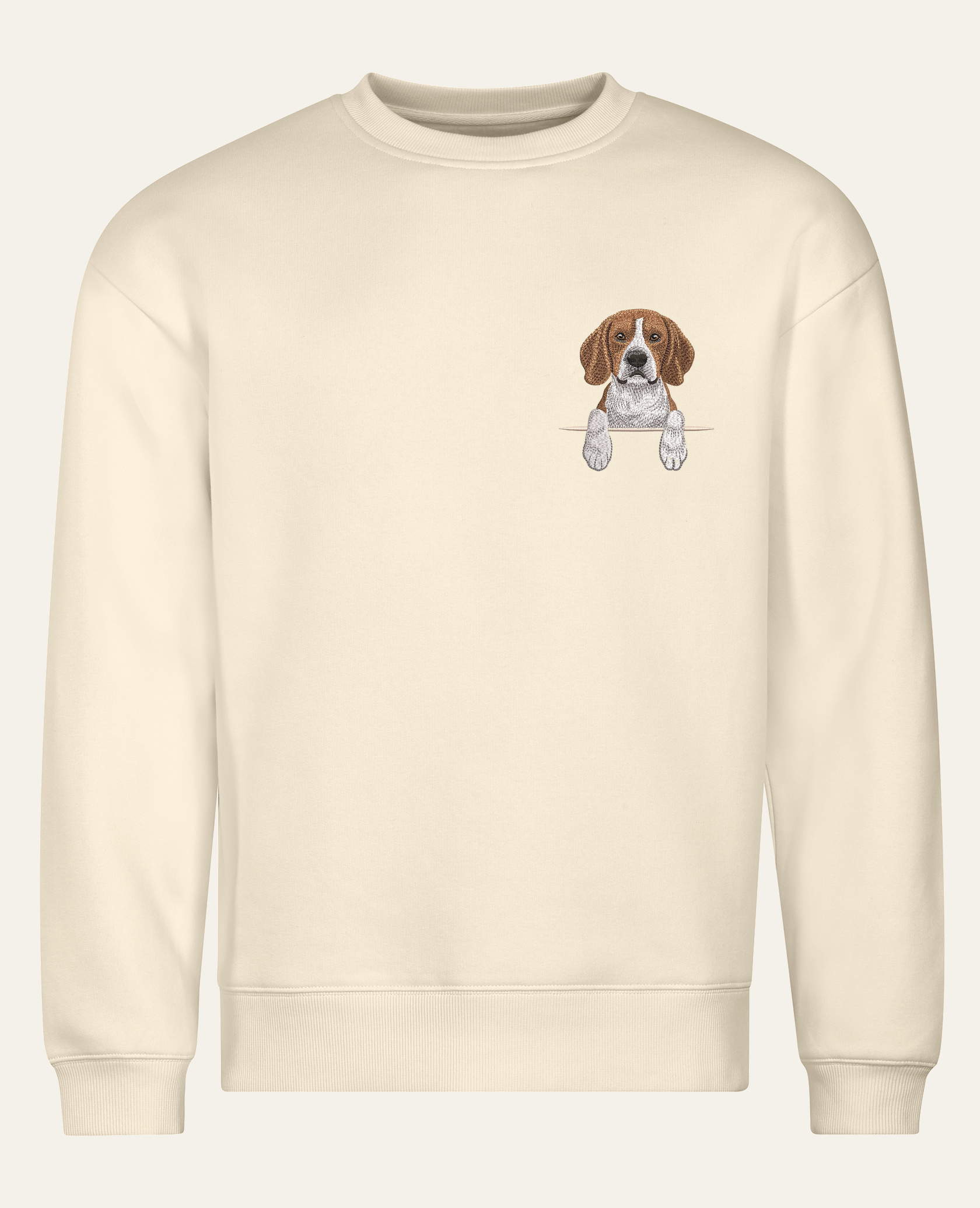 Beagle – bluza z haftem, piaskowy, cała sylwetka