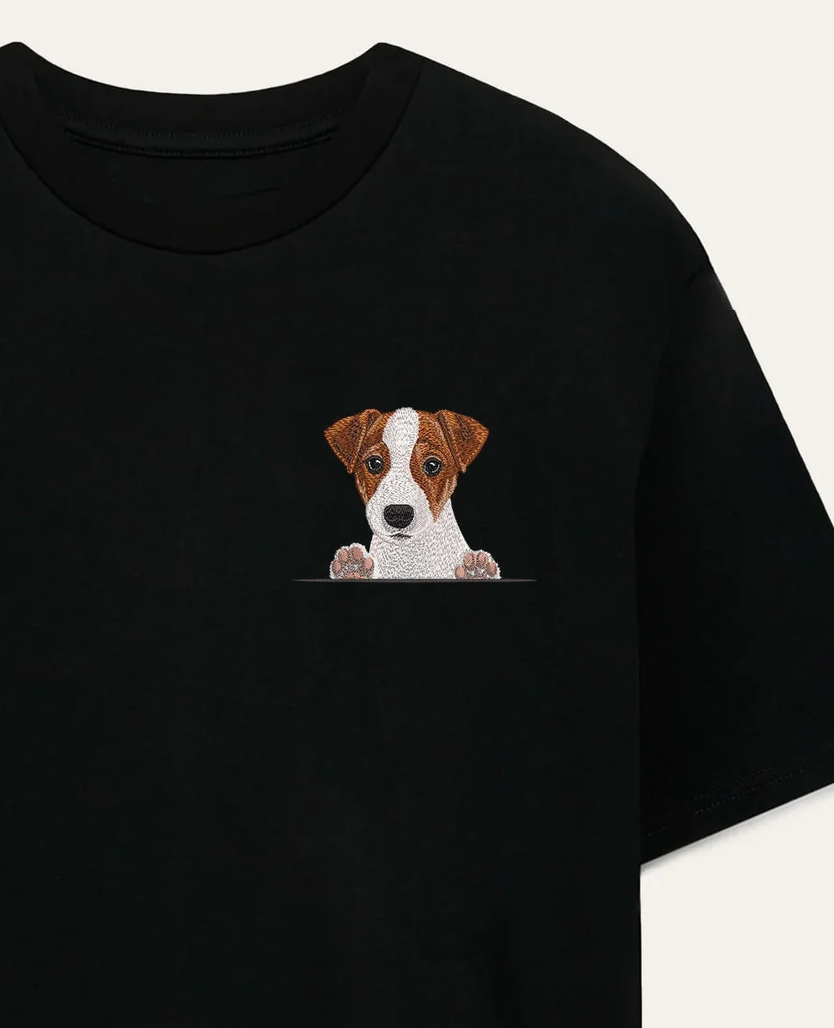 Jack Russell terrier (brązowy) – koszulka z haftem