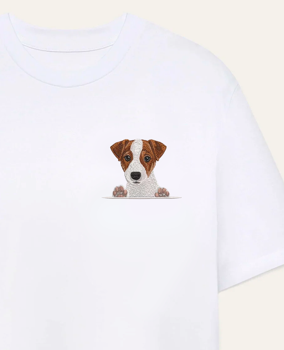 Jack Russell terrier (brązowy) – koszulka z haftem