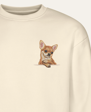 Chihuahua (rudy) – bluza z haftem, piaskowy