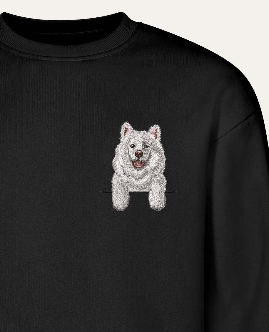 Samoyed – bluza z haftem, czarny
