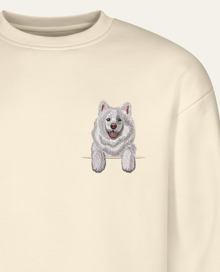Samoyed – bluza z haftem, piaskowy