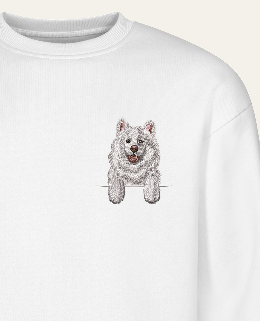 Samoyed – bluza z haftem, biały
