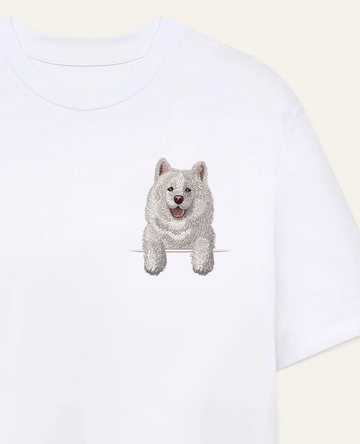 Samoyed – koszulka z haftem