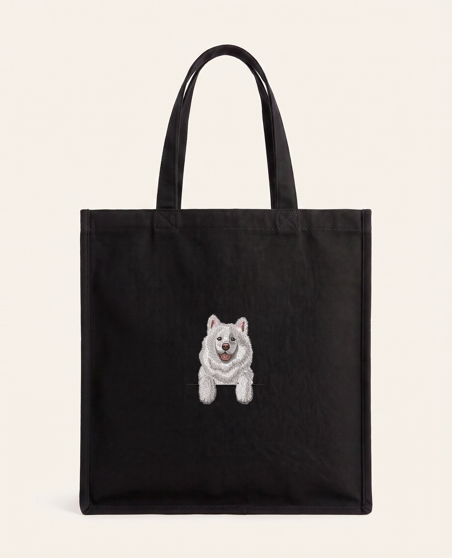 Samoyed – torba z haftem, czarna