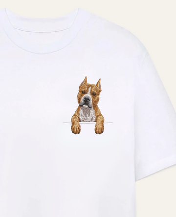 American Staffordshire terrier (brązowy) – koszulka z haftem