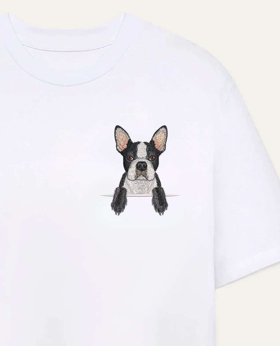 Boston terrier – koszulka z haftem