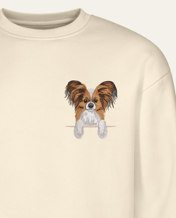 Papillon – bluza z haftem, piaskowa (zbliżenie)