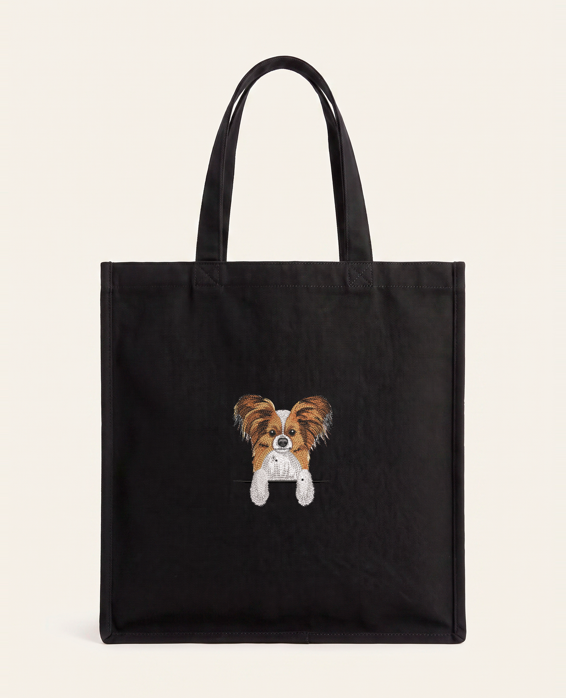Papillon – torba z haftem, czarna