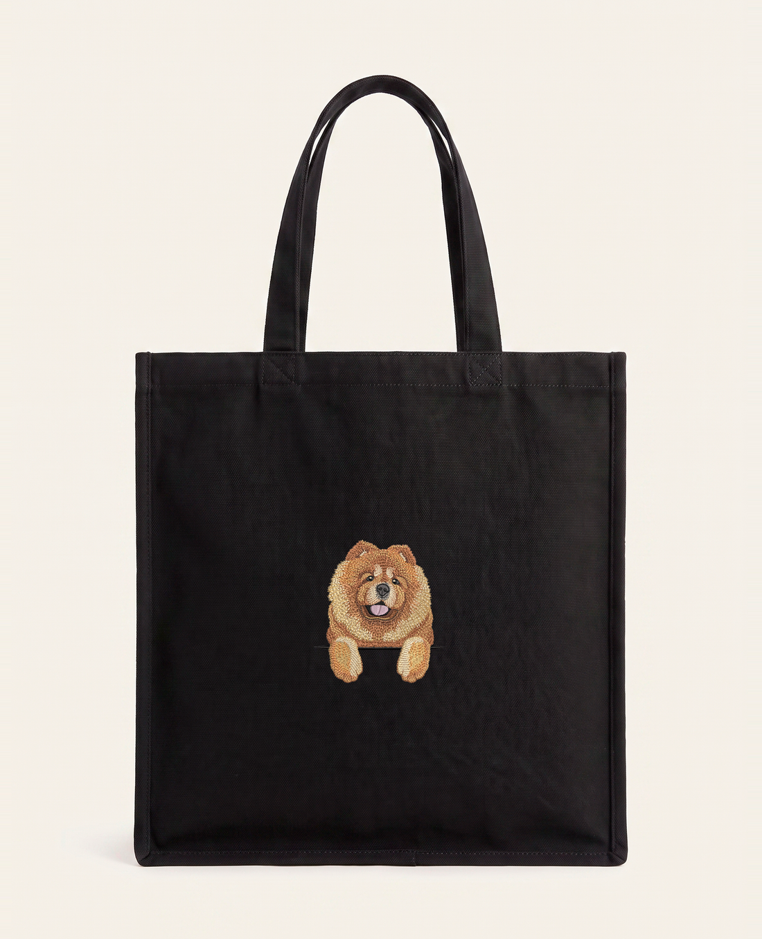 Chow Chow (rudy) – torba z haftem, piaskowa