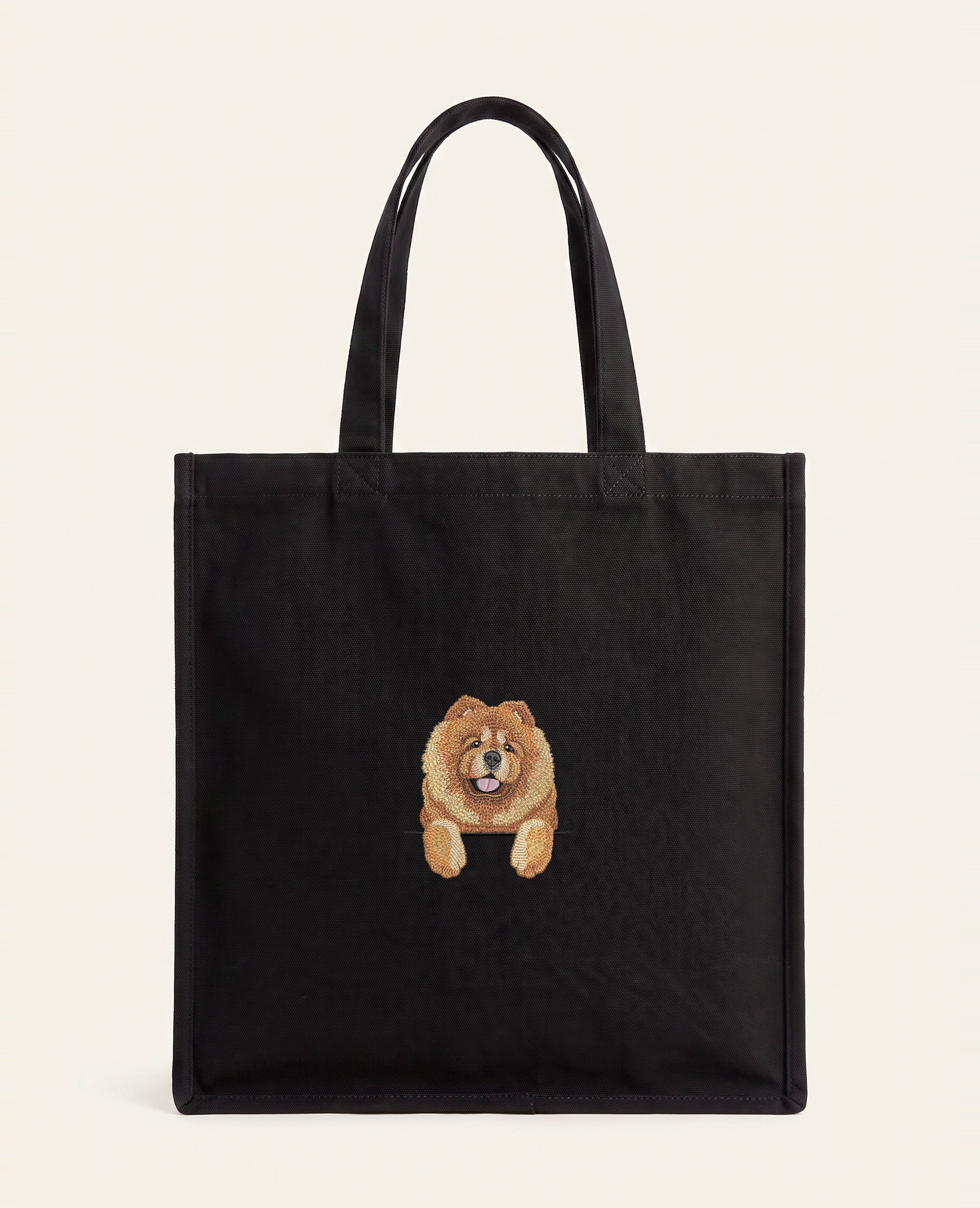 Chow Chow (rudy) – torba z haftem, czarna