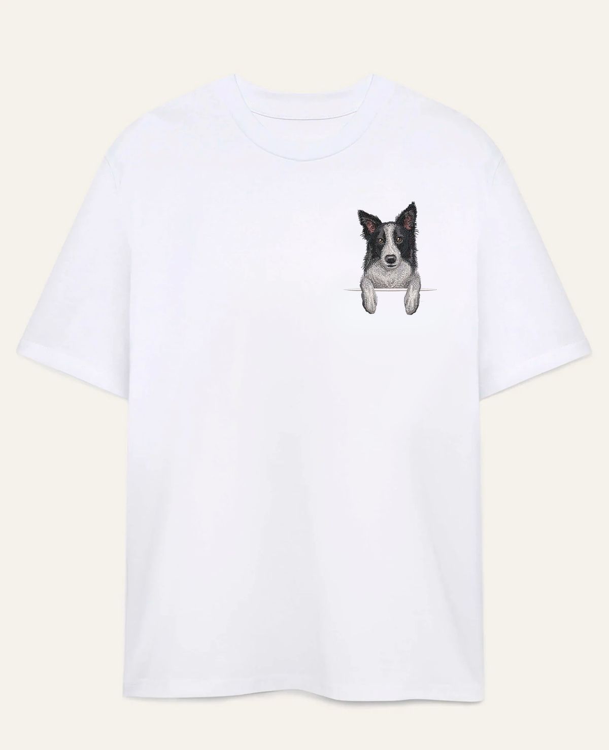 Border collie (czarny) – koszulka z haftem