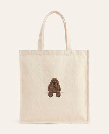 Cocker spaniel amerykański (brązowy) – torba z haftem, piaskowa