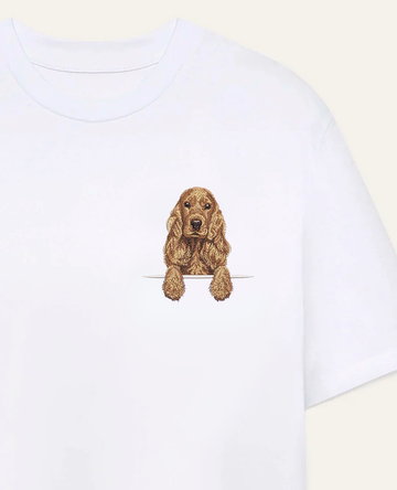 Cocker spaniel angielski (złoty) – koszulka z haftem