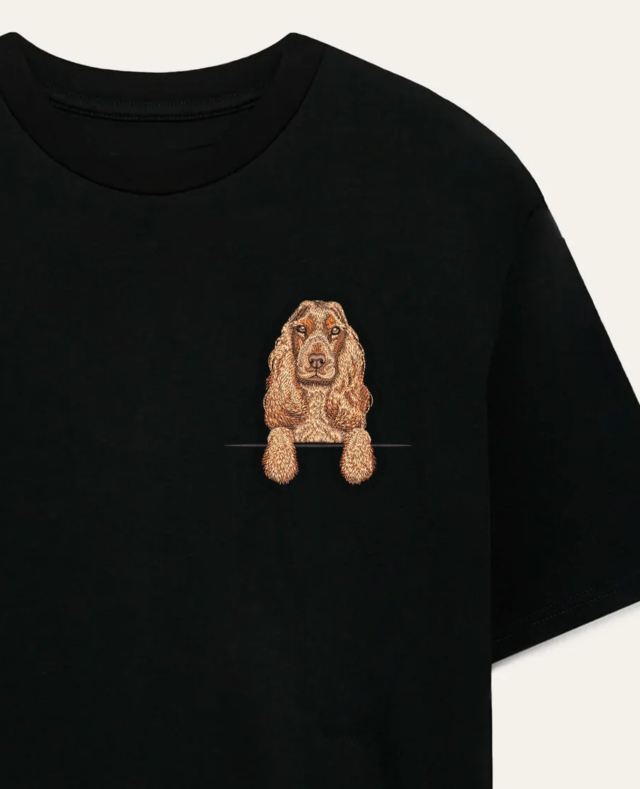Cocker spaniel angielski (marmurkowy) – koszulka z haftem