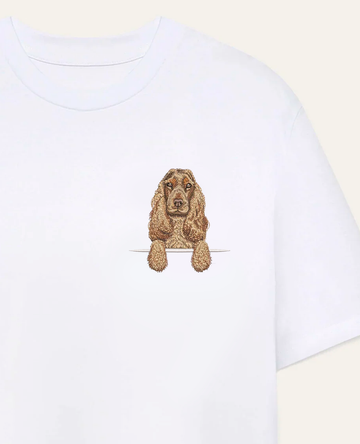 Cocker spaniel angielski (marmurkowy) – koszulka z haftem