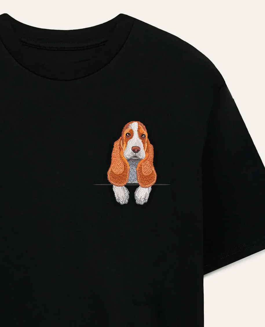 Basset hound – koszulka z haftem