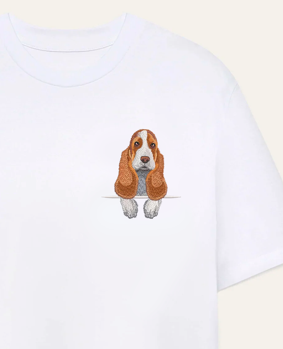 Basset hound – koszulka z haftem