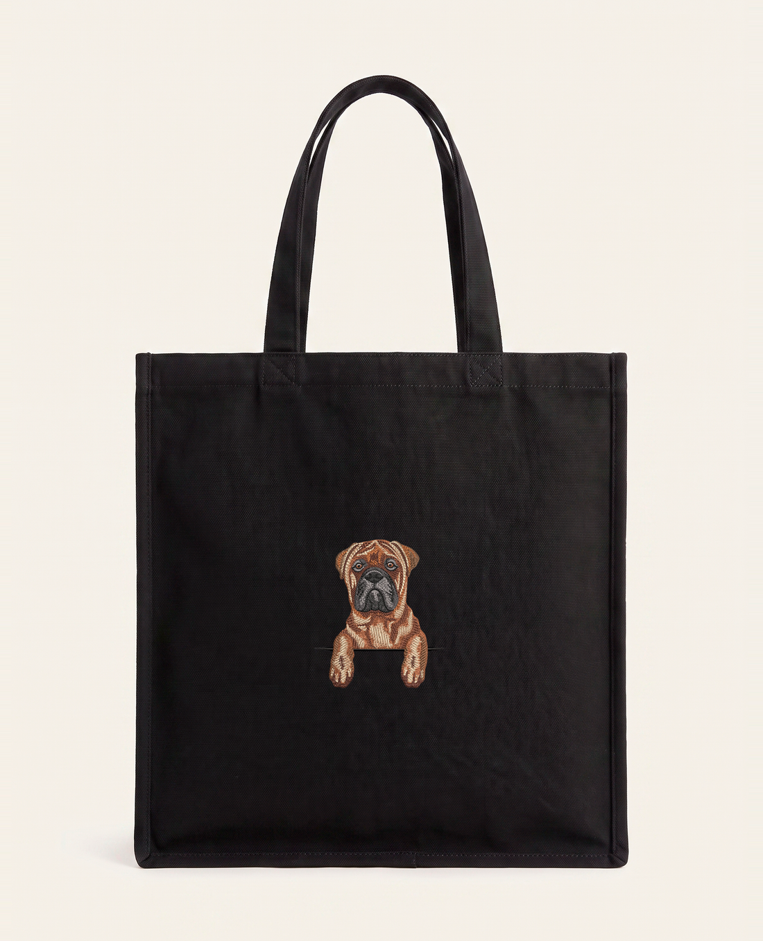 Bullmastiff – torba z haftem, piaskowa