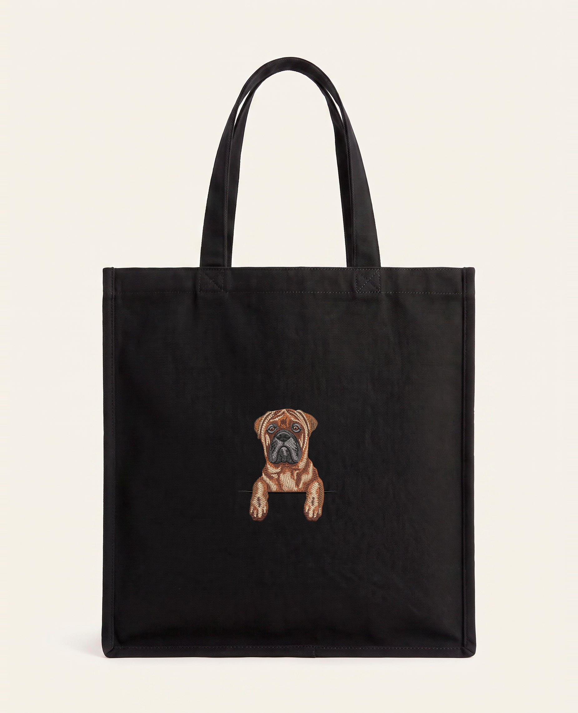 Bullmastiff – torba z haftem, czarna
