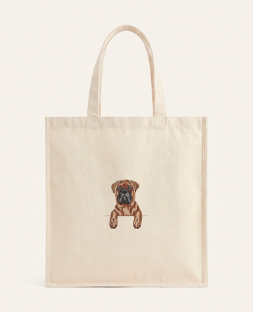 Bullmastiff – torba z haftem, piaskowa