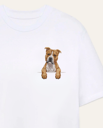 American Staffordshire terrier (brązowy) wzór 2 – koszulka z haftem