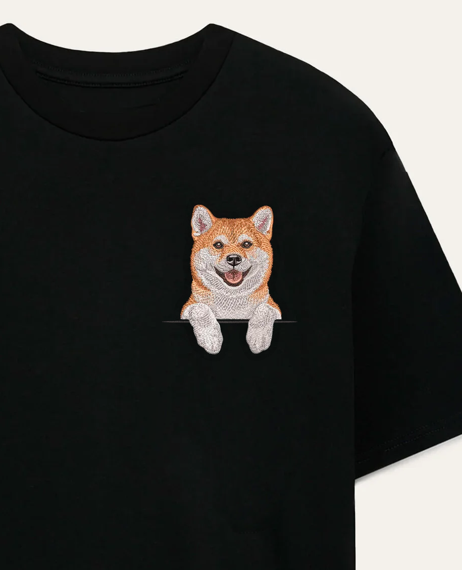 Shiba (rudy) – koszulka z haftem
