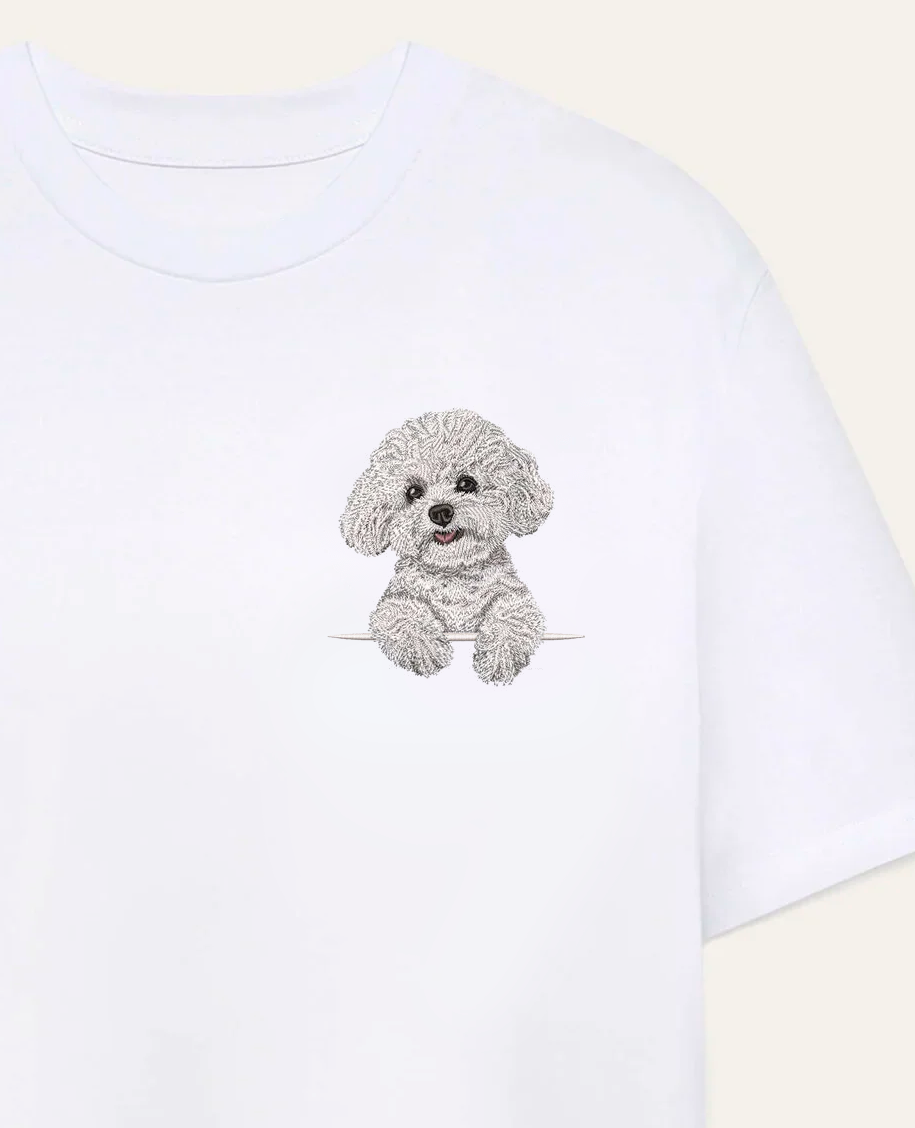 Bichon frisé (biały) – koszulka z haftem