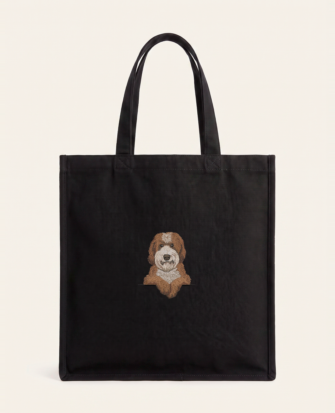 Labradoodle (2) – torba z haftem, piaskowa