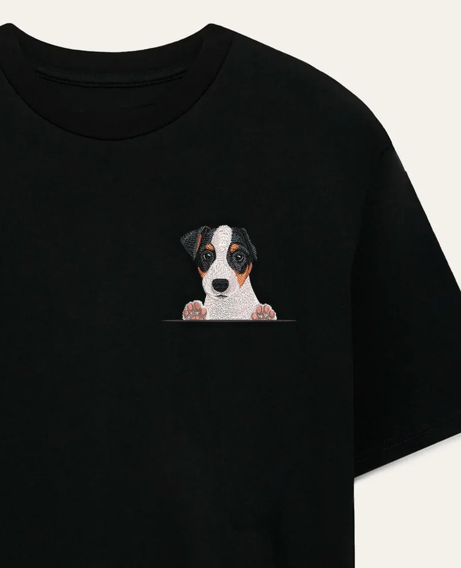 Jack Russell terrier (tricolor) – koszulka z haftem