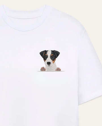Jack Russell terrier (tricolor) – koszulka z haftem